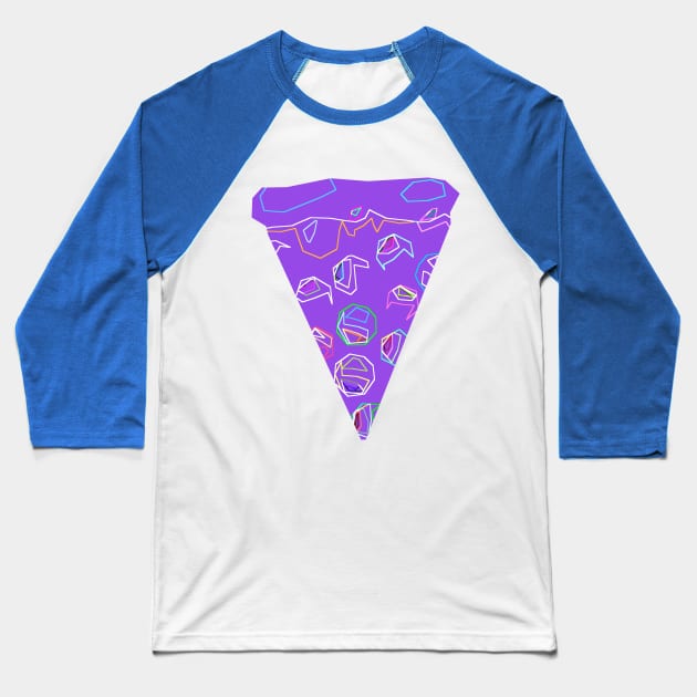 Funky Purple Pizza Baseball T-Shirt by KelseyLovelle